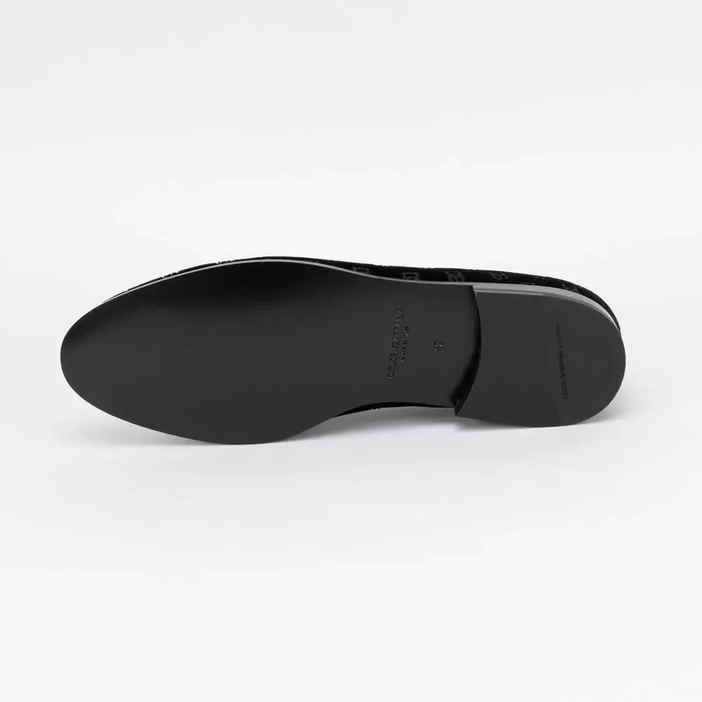 Dolce & Gabbana Men Monogram Smoking Slippers Black Size 12 (New/Defect)